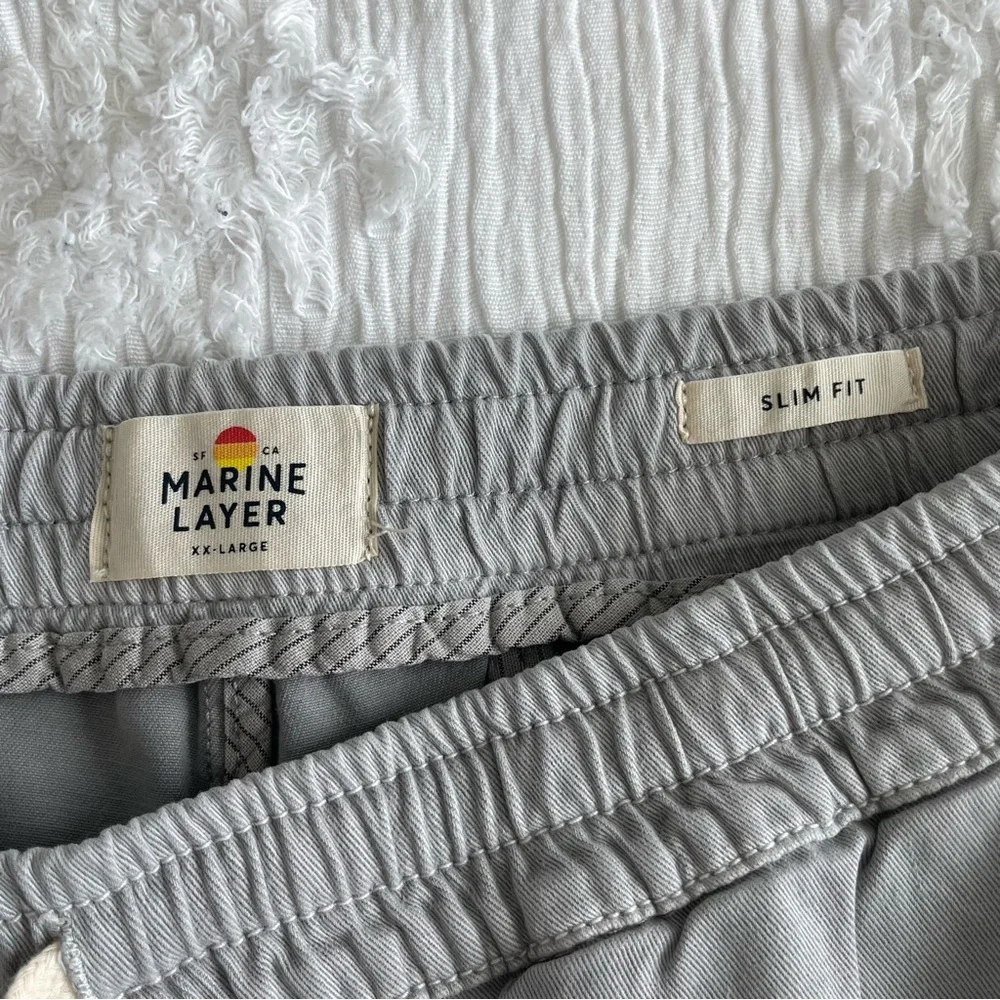 Marine Layer Men’s Saturday Jogger Pants‎ Slim Fit Gray Size XXL Chino NEW